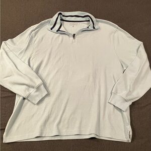 Quarter Zip Pullover Cotton Sweater ( light blue)